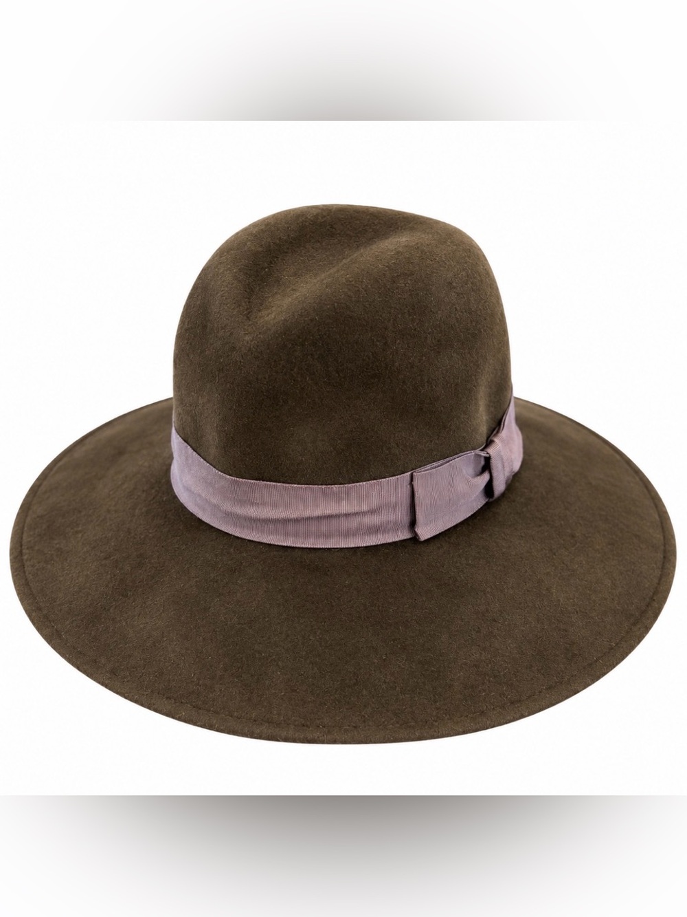 Vintage Makins New York Women’s Brown Felt Wide Brim Hat Round Crown Ribbon